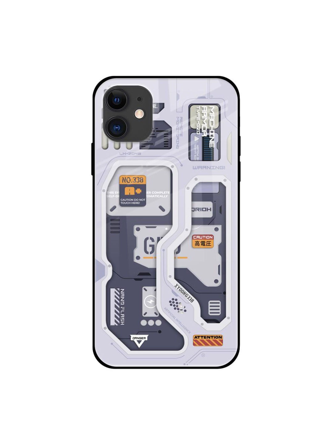 

QRIOH Tech Savvy Printed iPhone 12 Mini Back Case, Grey