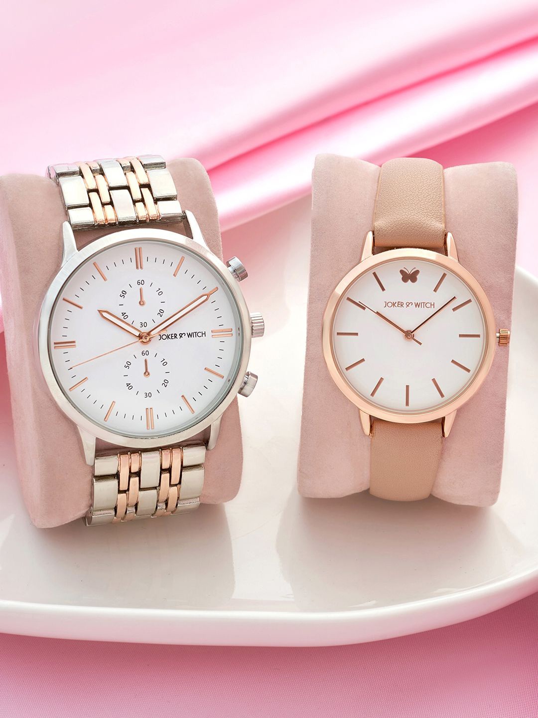 

JOKER & WITCH Bradley & Irina Analogue Couple Watches Giftset, Rose gold