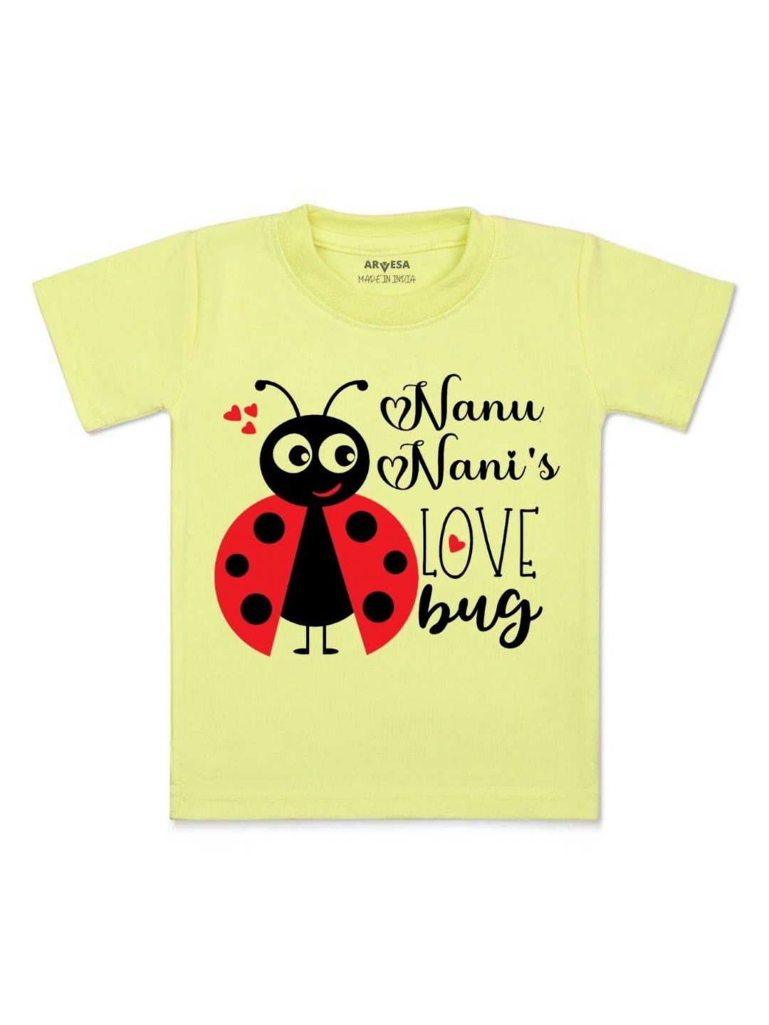

Arvesa Kids Nanu Nani Love Bug Printed Tshirt, Yellow