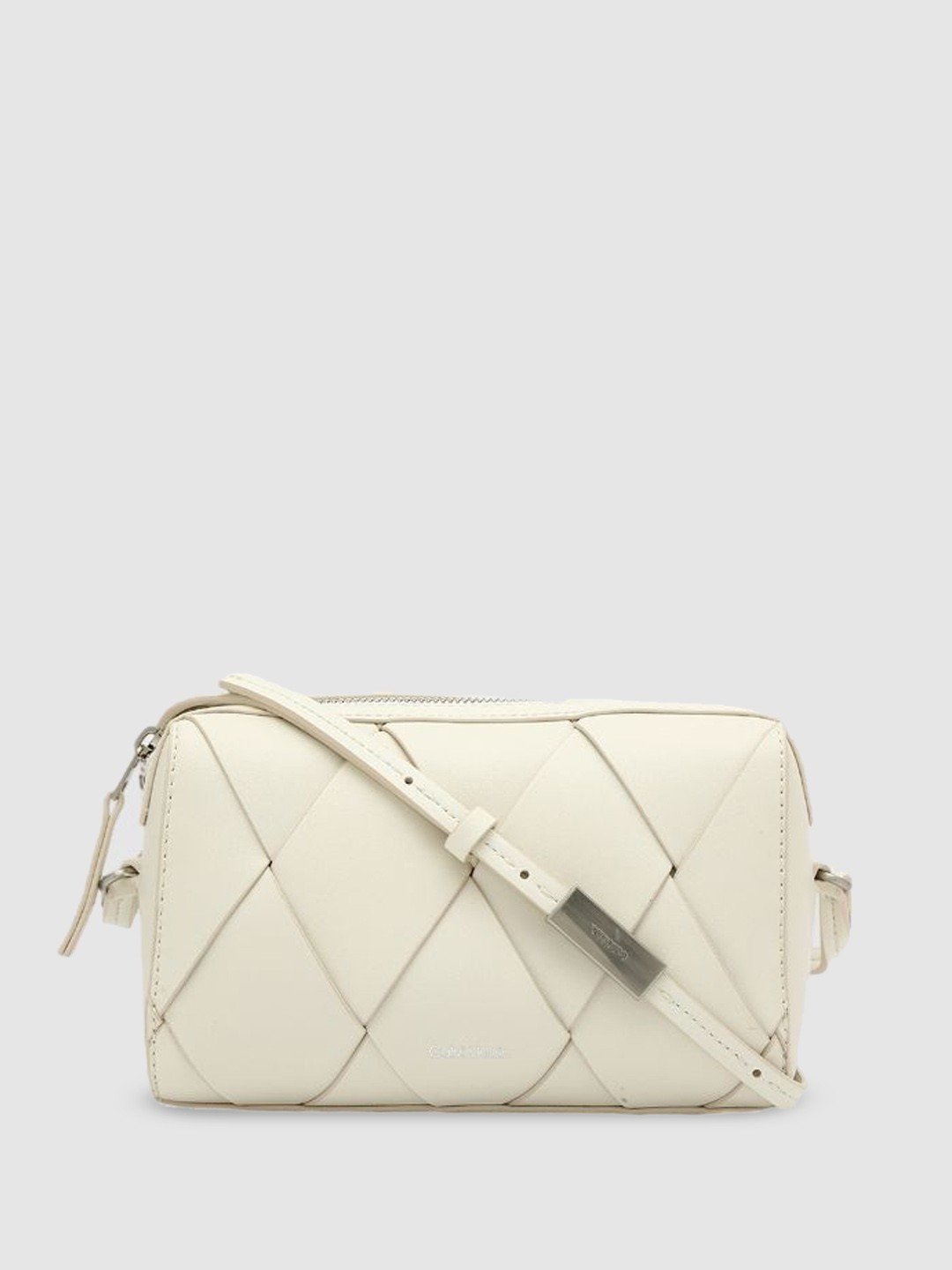 

Calvin Klein PU Structured Sling Bag, Cream