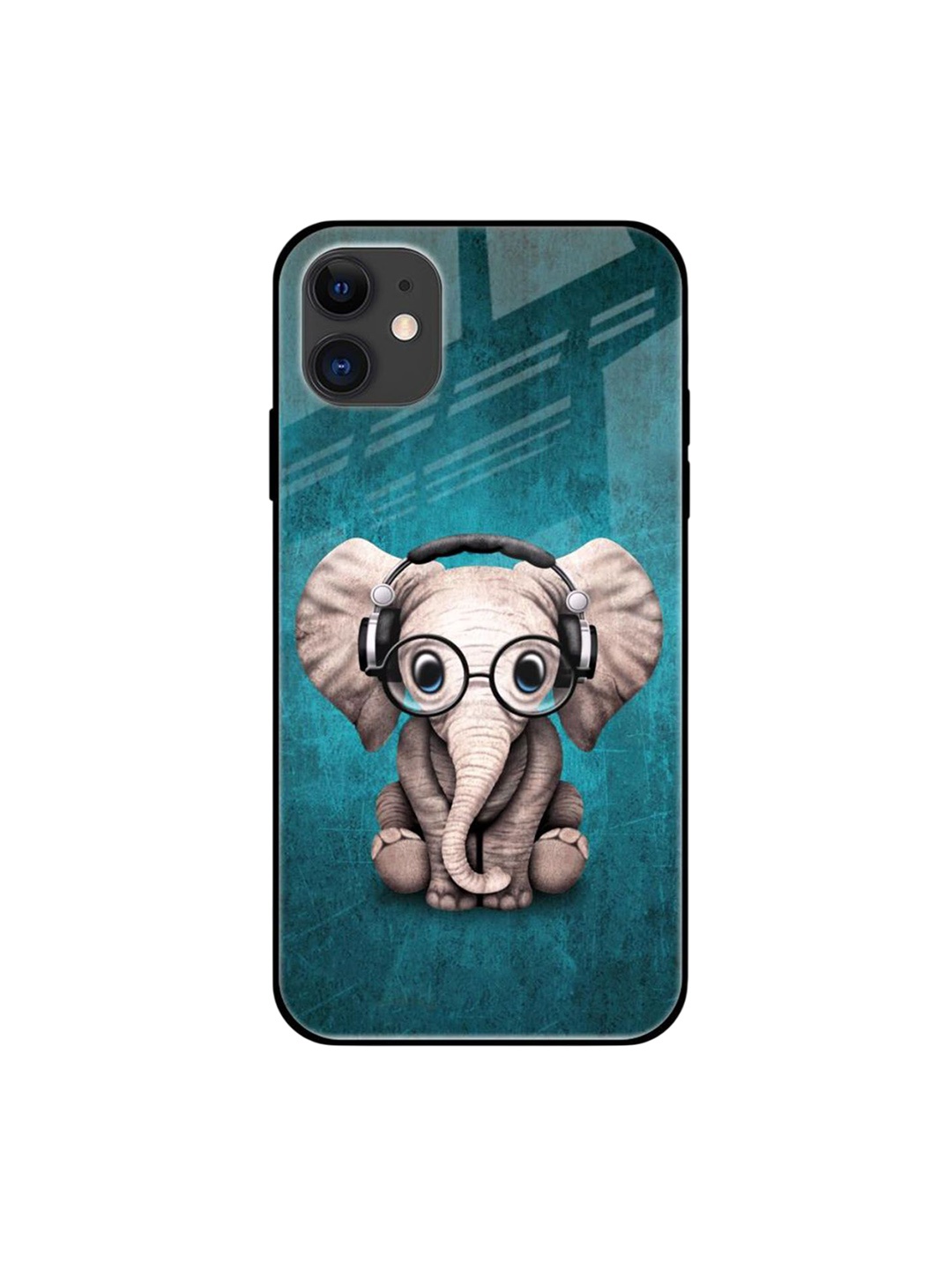 

QRIOH Adorable Baby Elephant Printed iPhone 12 Mini Back Case, Blue