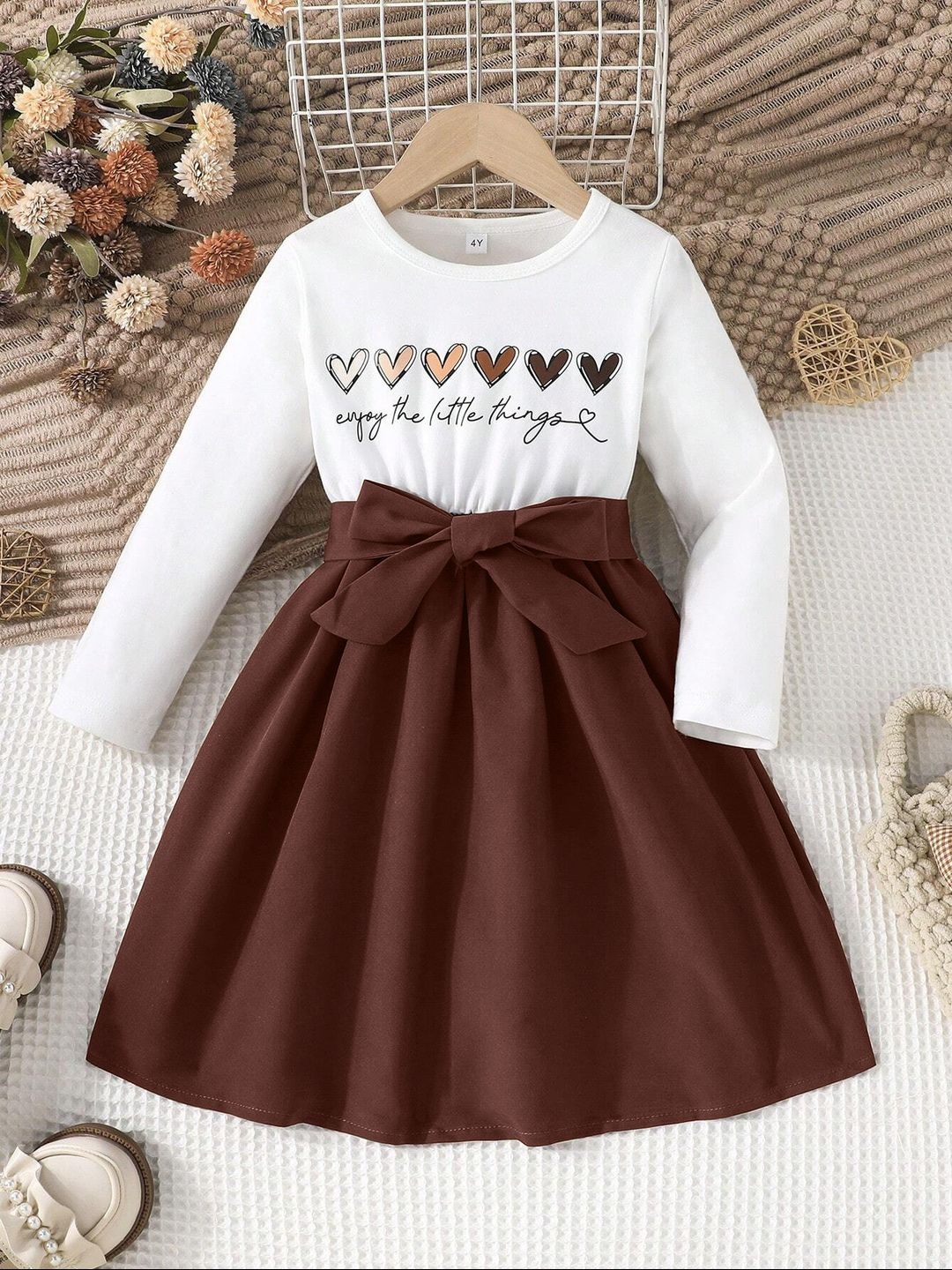 

BAESD Print Fit & Flare Dress, Brown
