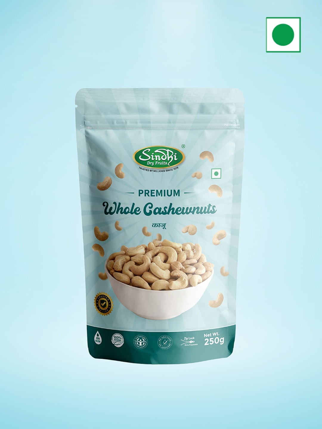 

SINDHI Dry Fruits Cashews 250g, Blue
