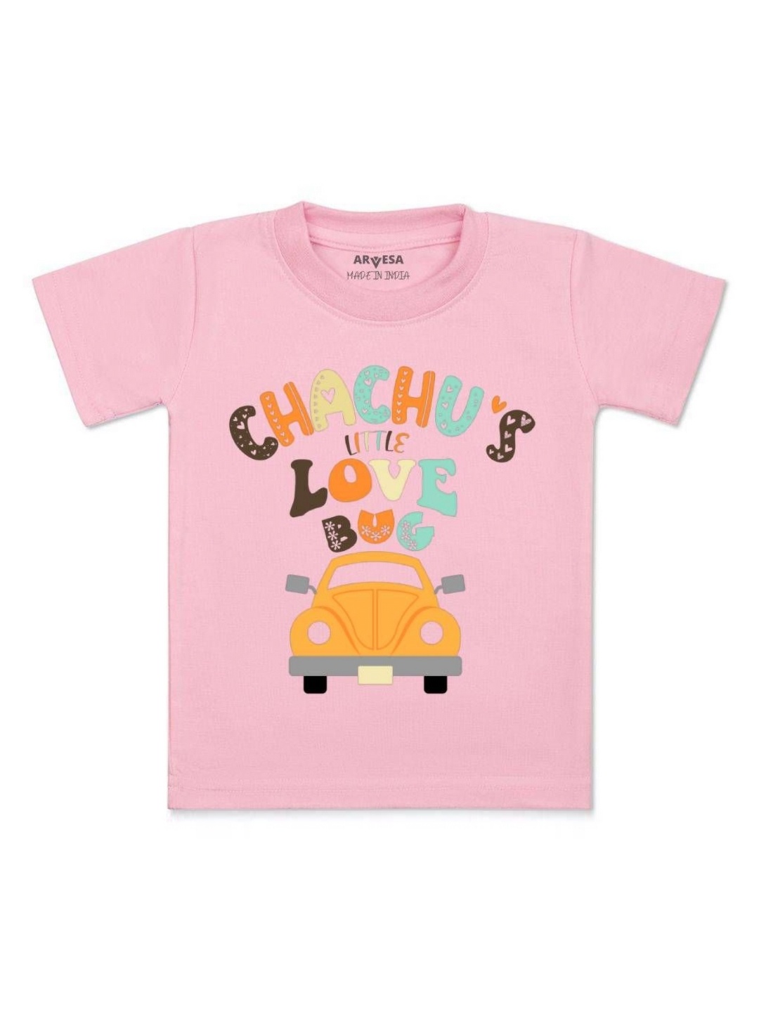 

Arvesa Kids Chachu Little Love Bug Printed Tshirt, Pink