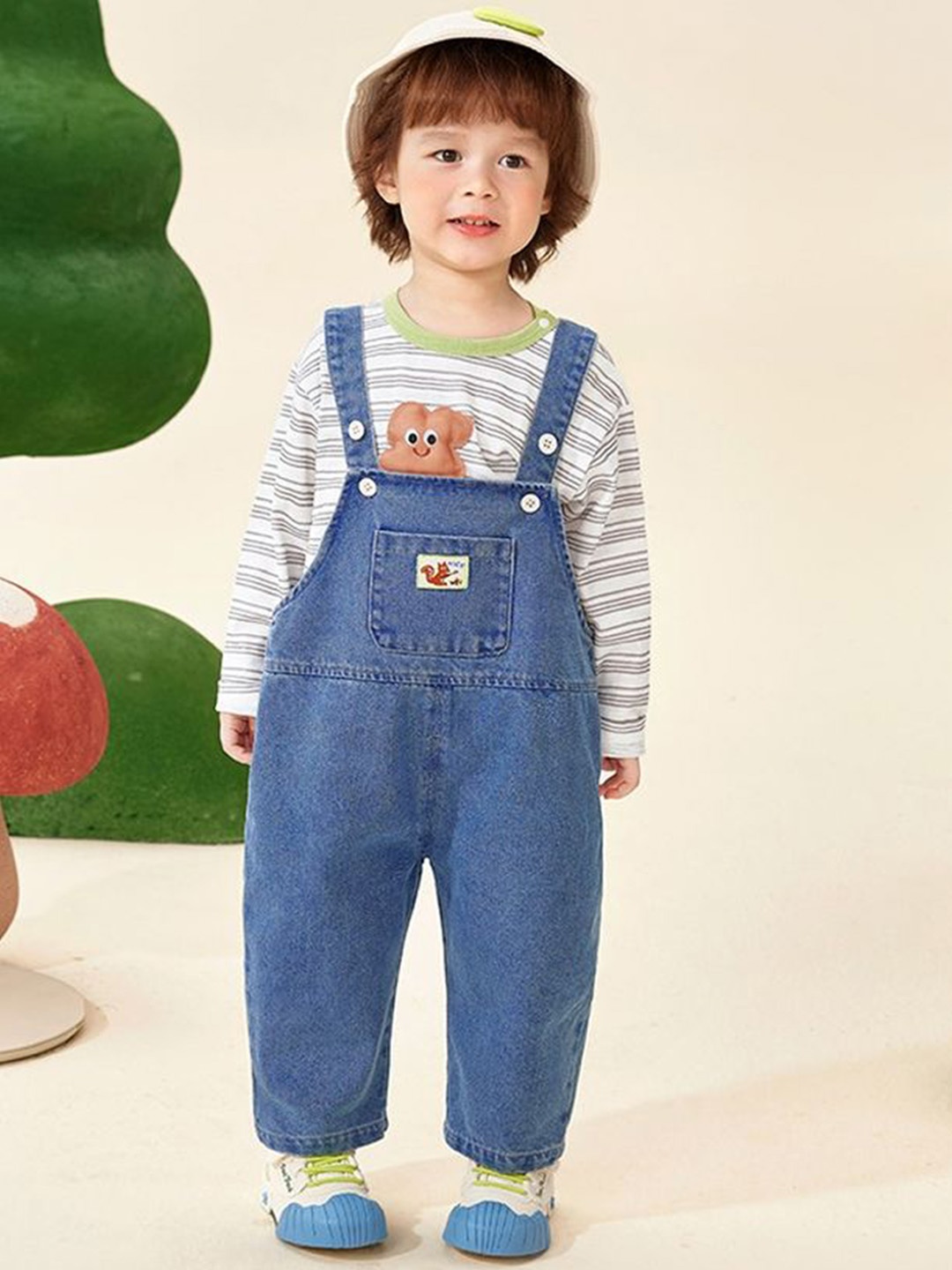 

LULU & SKY Boys Ankle Length Dungarees, Blue