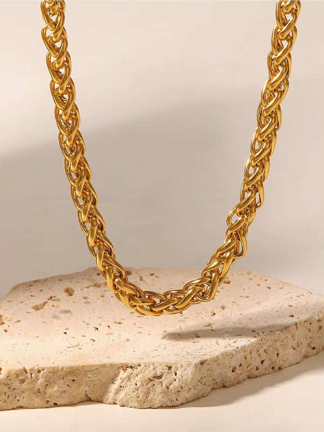 

RUHI COLLECTION Unisex Gold-Plated Stainless Steel Chain