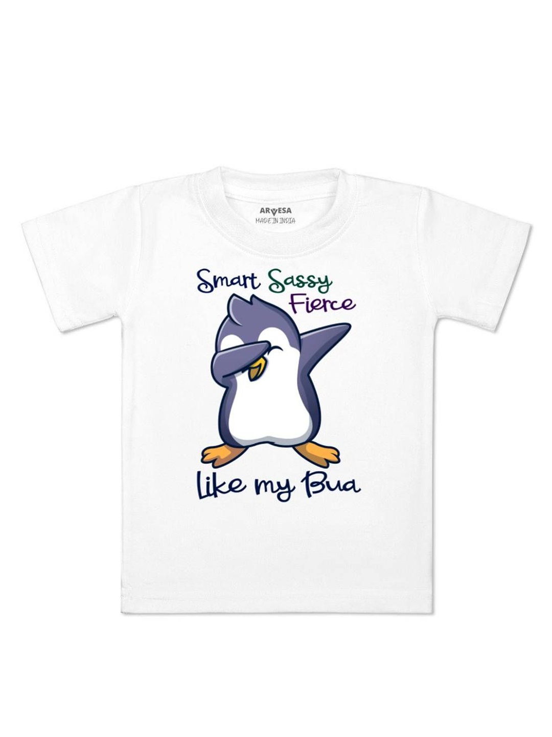 

Arvesa Kids Smart Sassy Like My Bua Printed Tshirt, White
