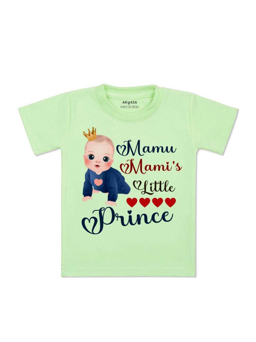 

Arvesa Kids Mamu Mami'S Little Prince Printed Tshirt, Green