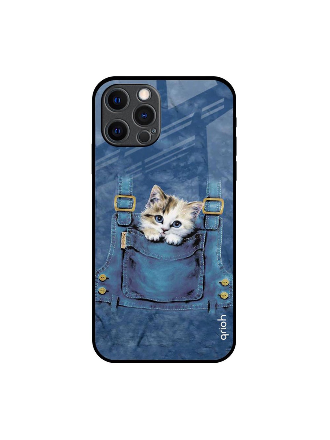 

QRIOH Quirky Printed iPhone 12 Pro Max Back Case Mobile Accessories, Blue