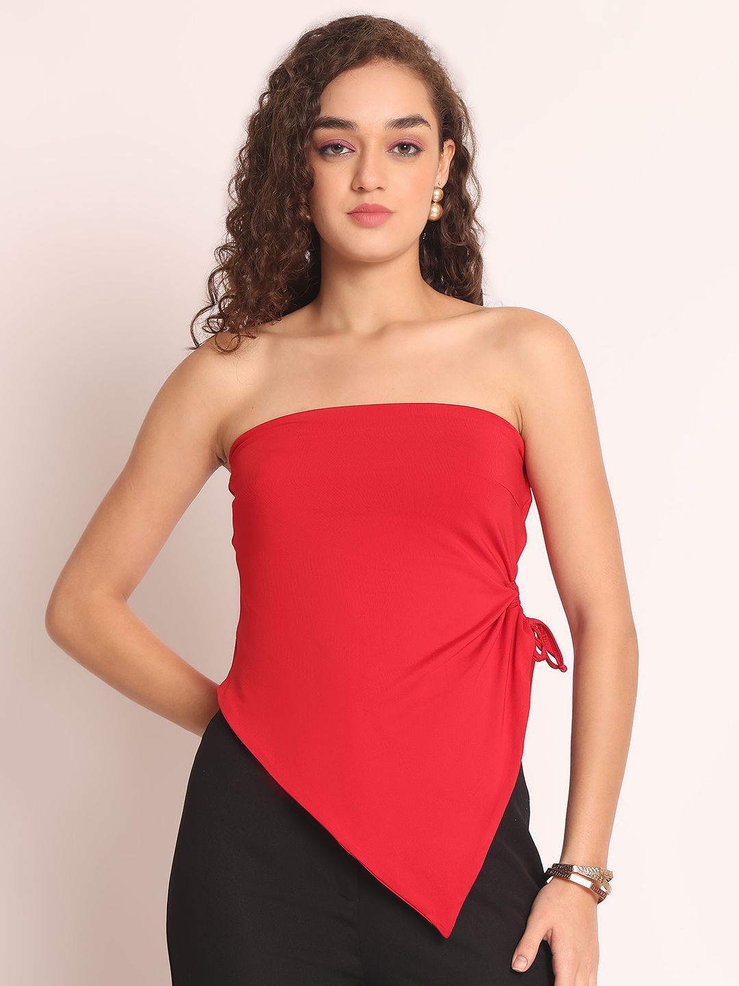 

EROTISSCH Women Strapless Tube Top, Red