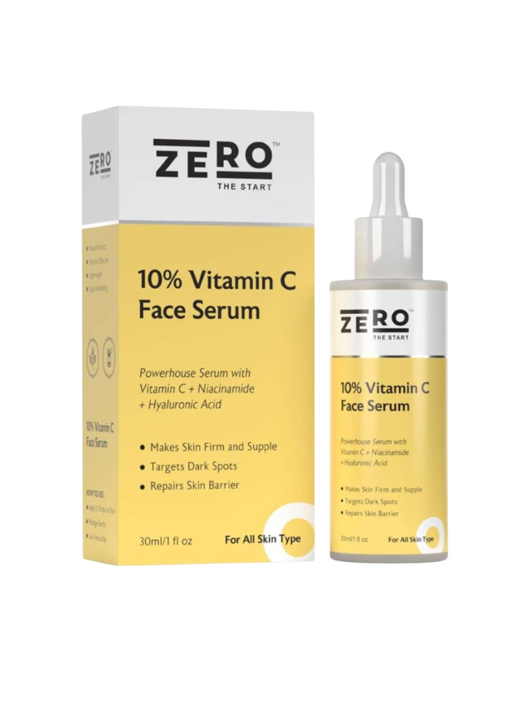 

ZERO THE START 10% Vitamin C Face Serum For Skin Brightening - 30 ml, Yellow
