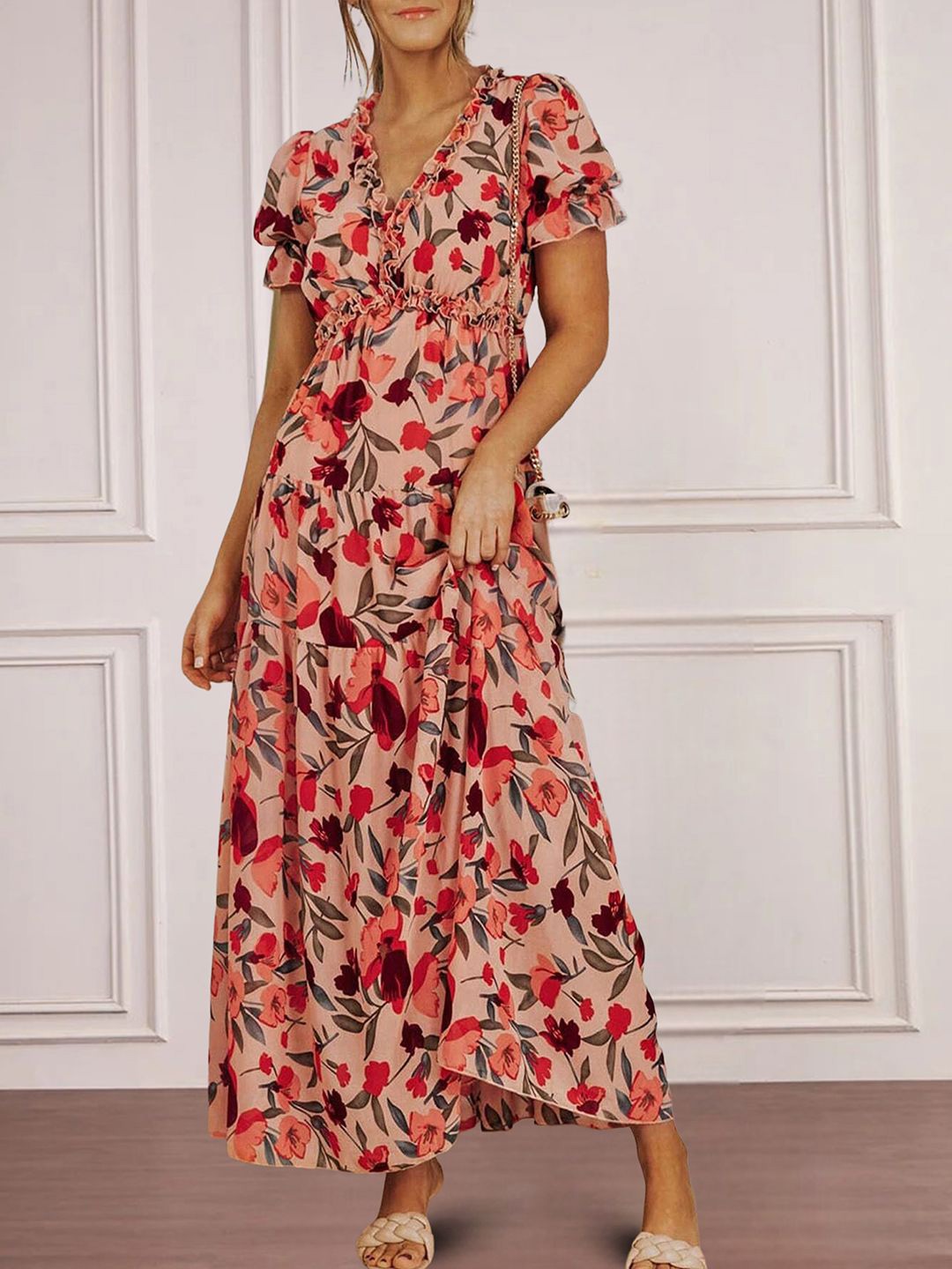 

Moda Rapido Floral Print Applique Fit & Flare Dress, Multi