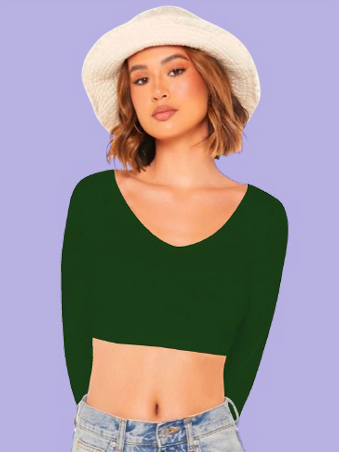 

Dream Beauty Fashion Women Fitted Crop Top, Green