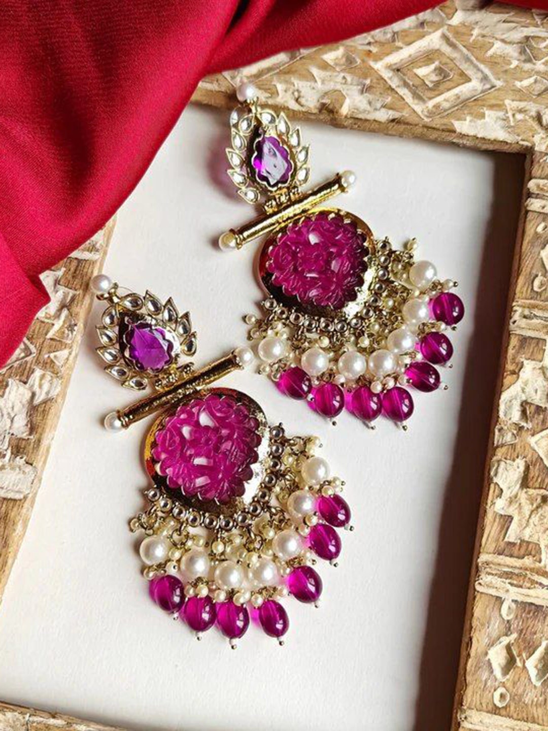 

Anouk Gold Plated Artificial Beaded Contemporary Drop Earrings