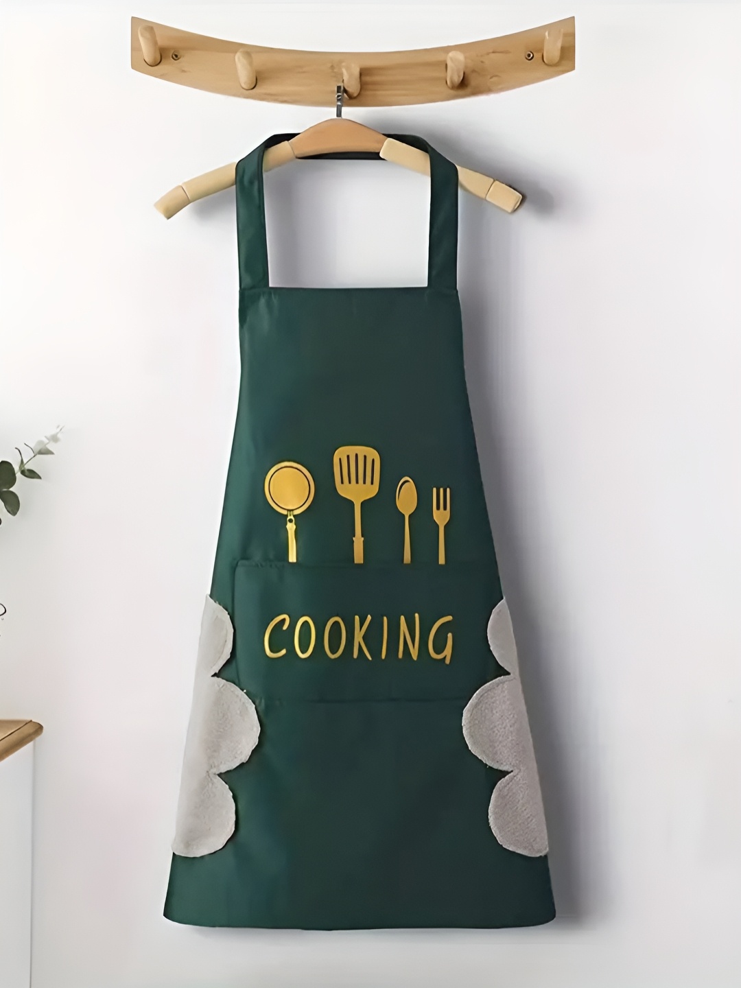 

DecorTwist Green & Yellow Printed Waterproof Apron