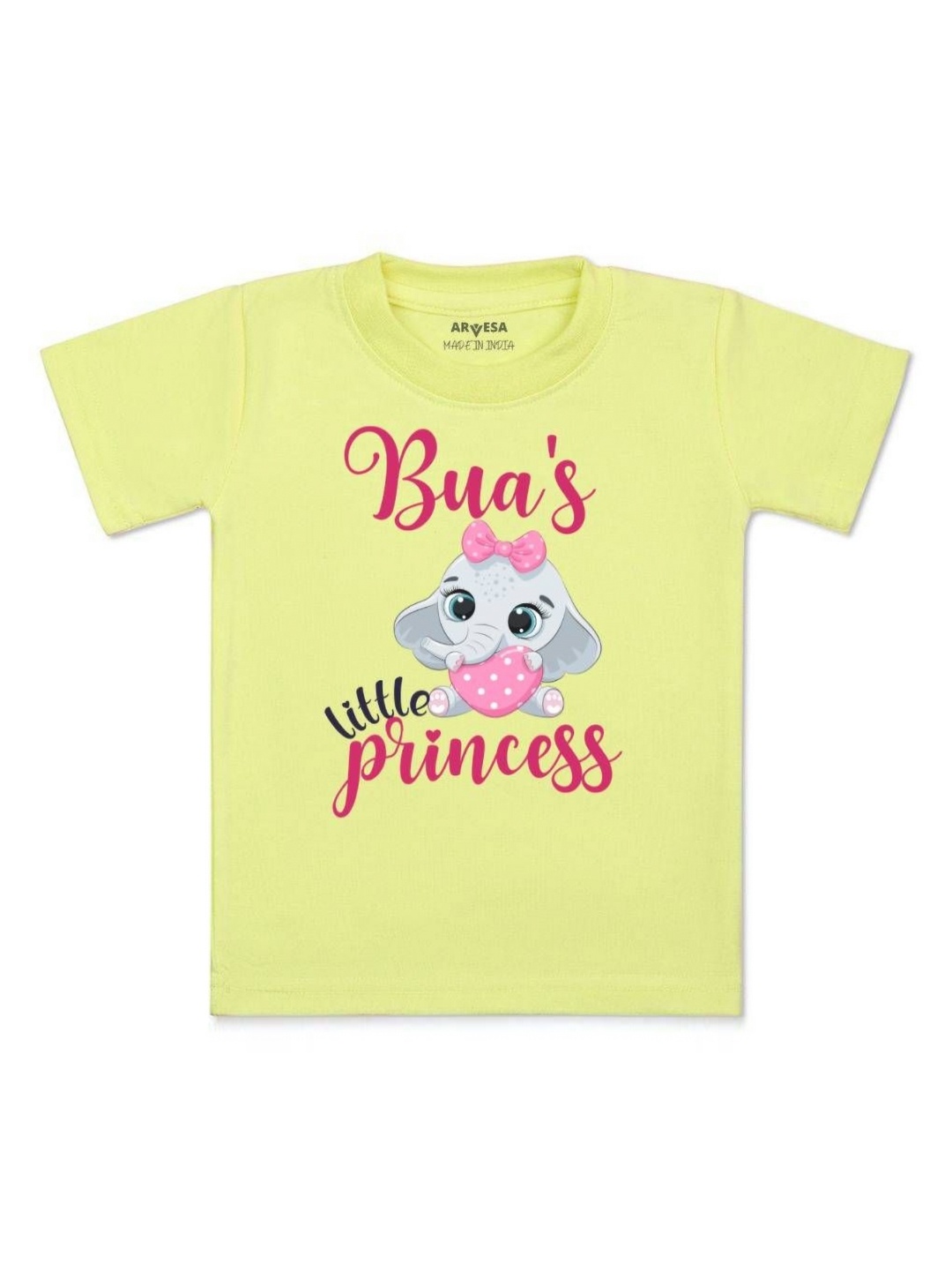 

Arvesa Kids Bua Little Princess Printed Tshirt, Yellow