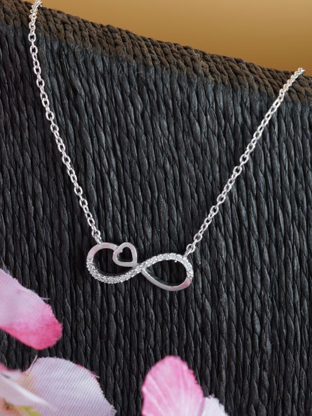 

Tuanz Silver Jewelry 925 Sterling Silver Rhodium-Plated Infinity Love Chain