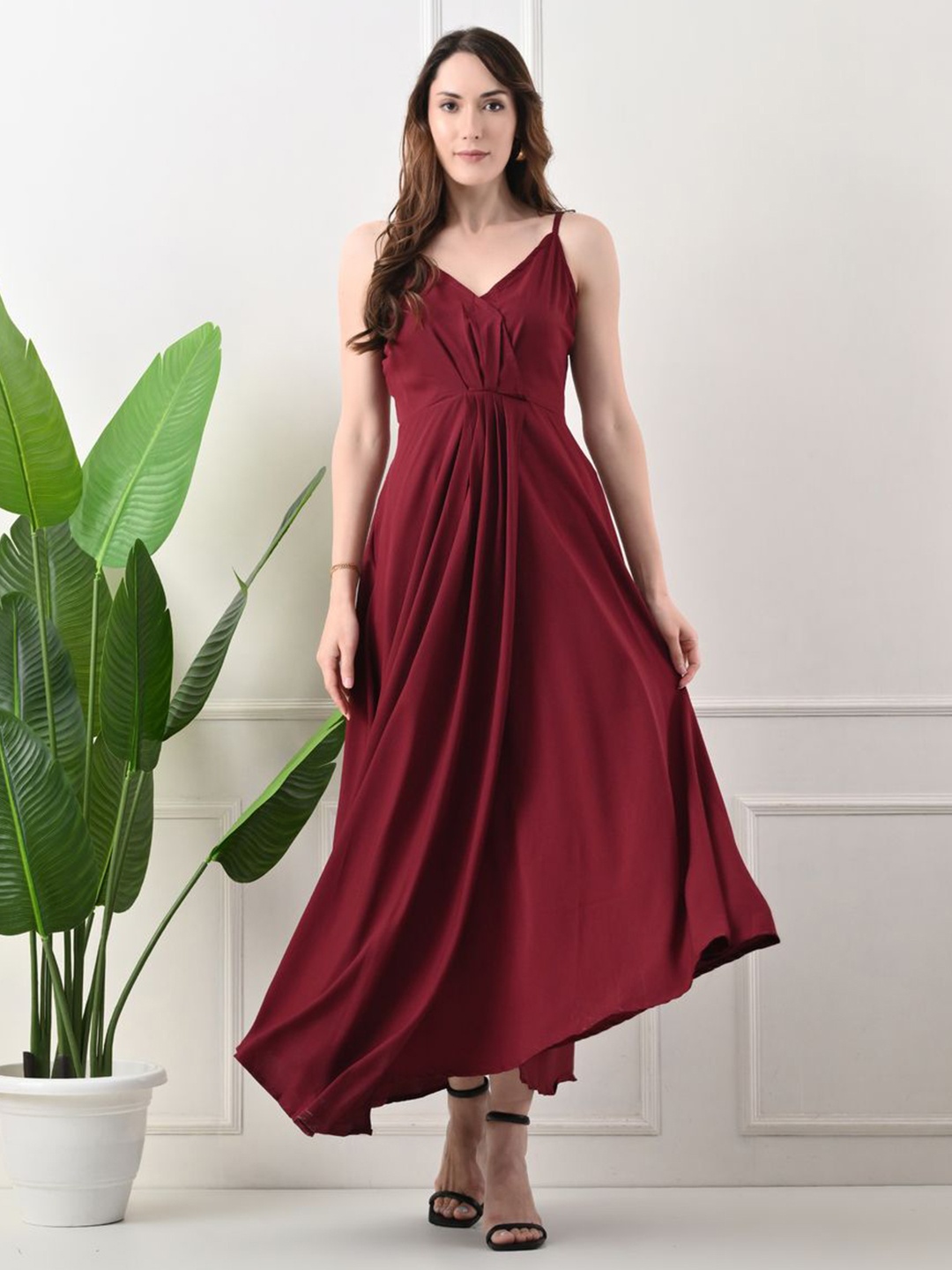 

mrutbaa Crepe Maxi Dress, Maroon
