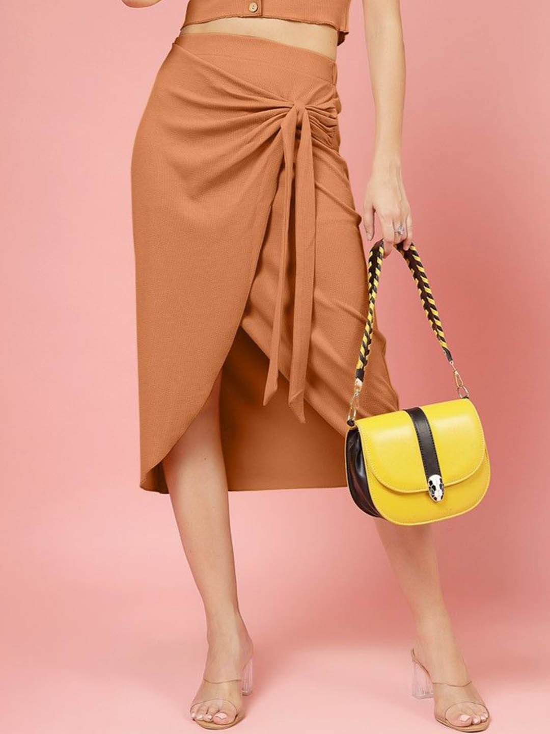 

DressBerry Wrap Midi Skirt, Orange
