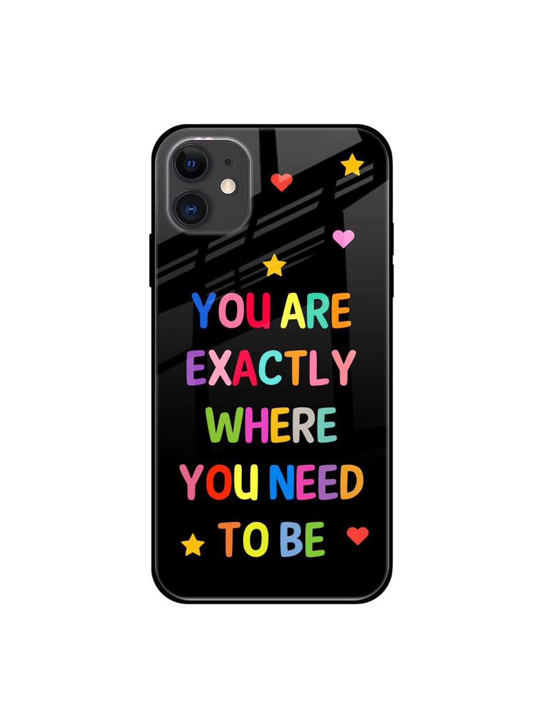 

QRIOH Magical Words Printed iPhone 12 Mini Back Case, Black