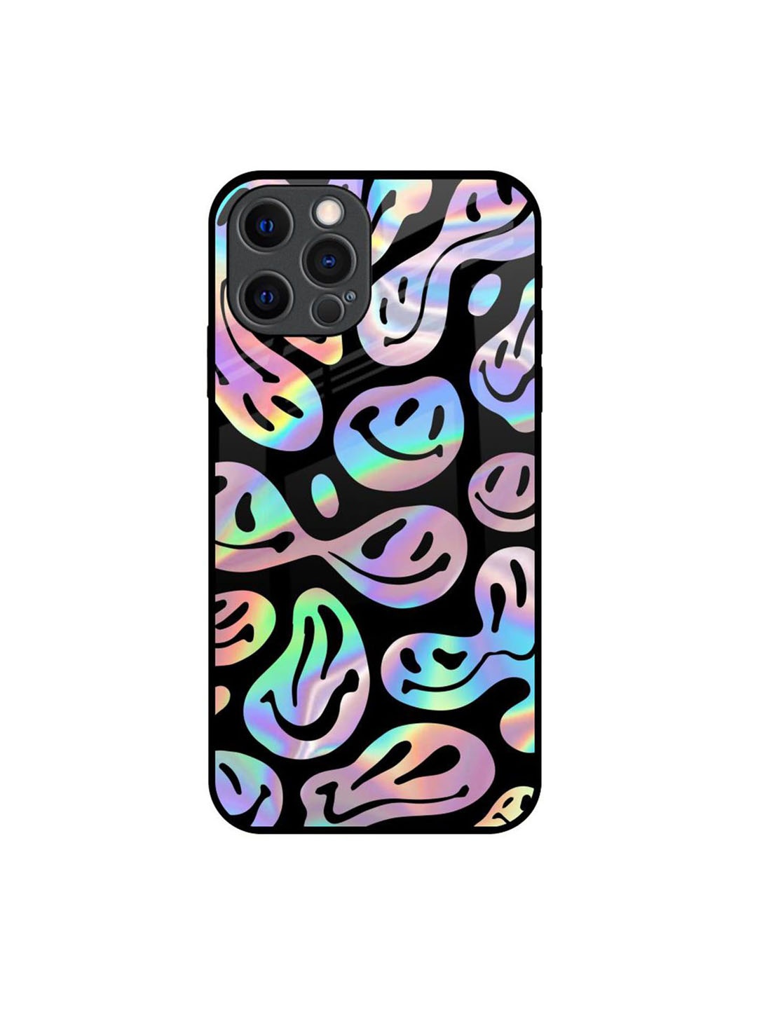 

QRIOH Quirky Printed iPhone 12 Pro Back Case Mobile Accessories, Black