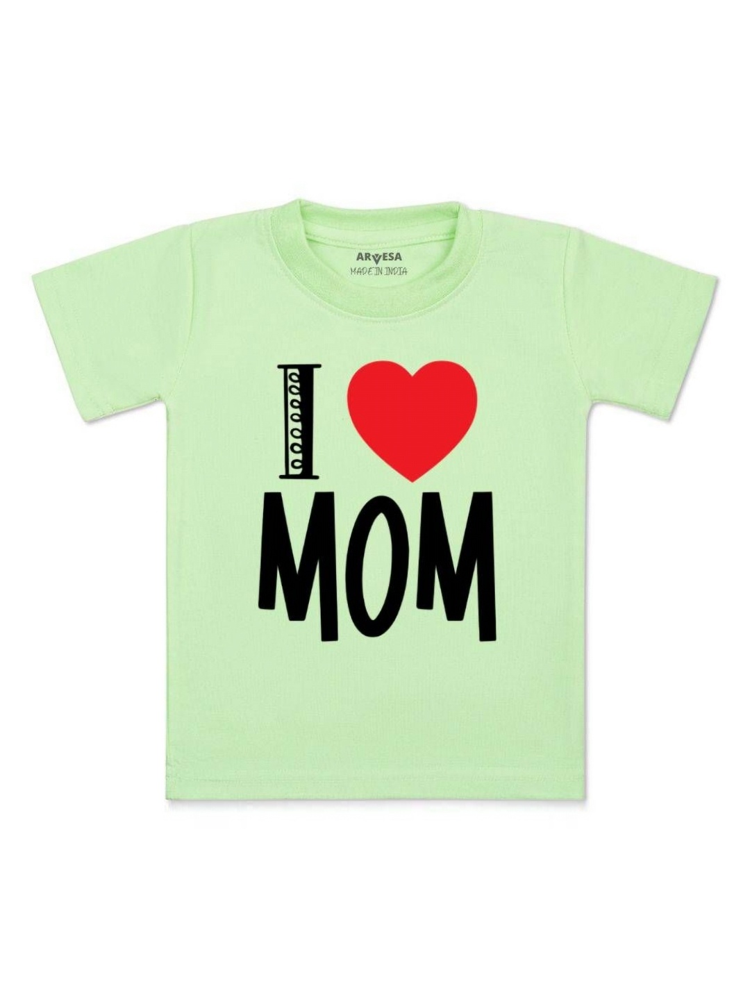 

Arvesa Kids Kids I Love Mom Printed Tshirt, Green