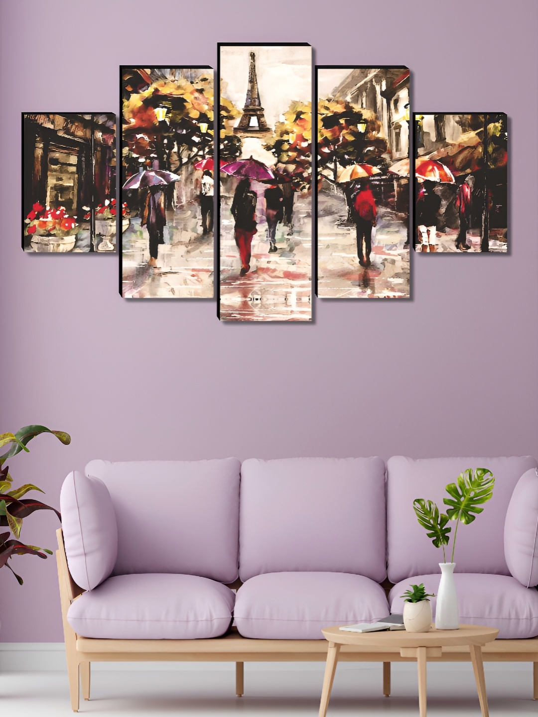 

Aura White & Yellow 5 Pieces Wooden Couple Other Wall Art