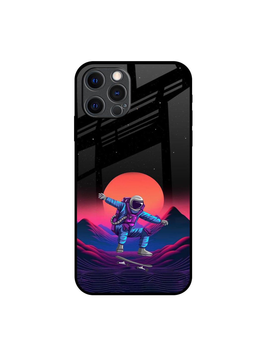 

QRIOH Quirky Printed iPhone 12 Pro Max Back Case Mobile Accessories, Black
