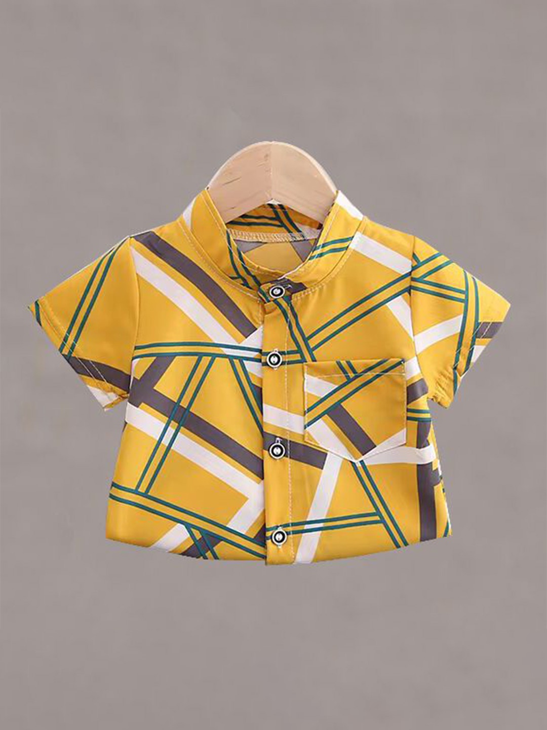 

DANGAR Unisex Kids Premium Tartan Checks Opaque Printed Casual Shirt, Yellow
