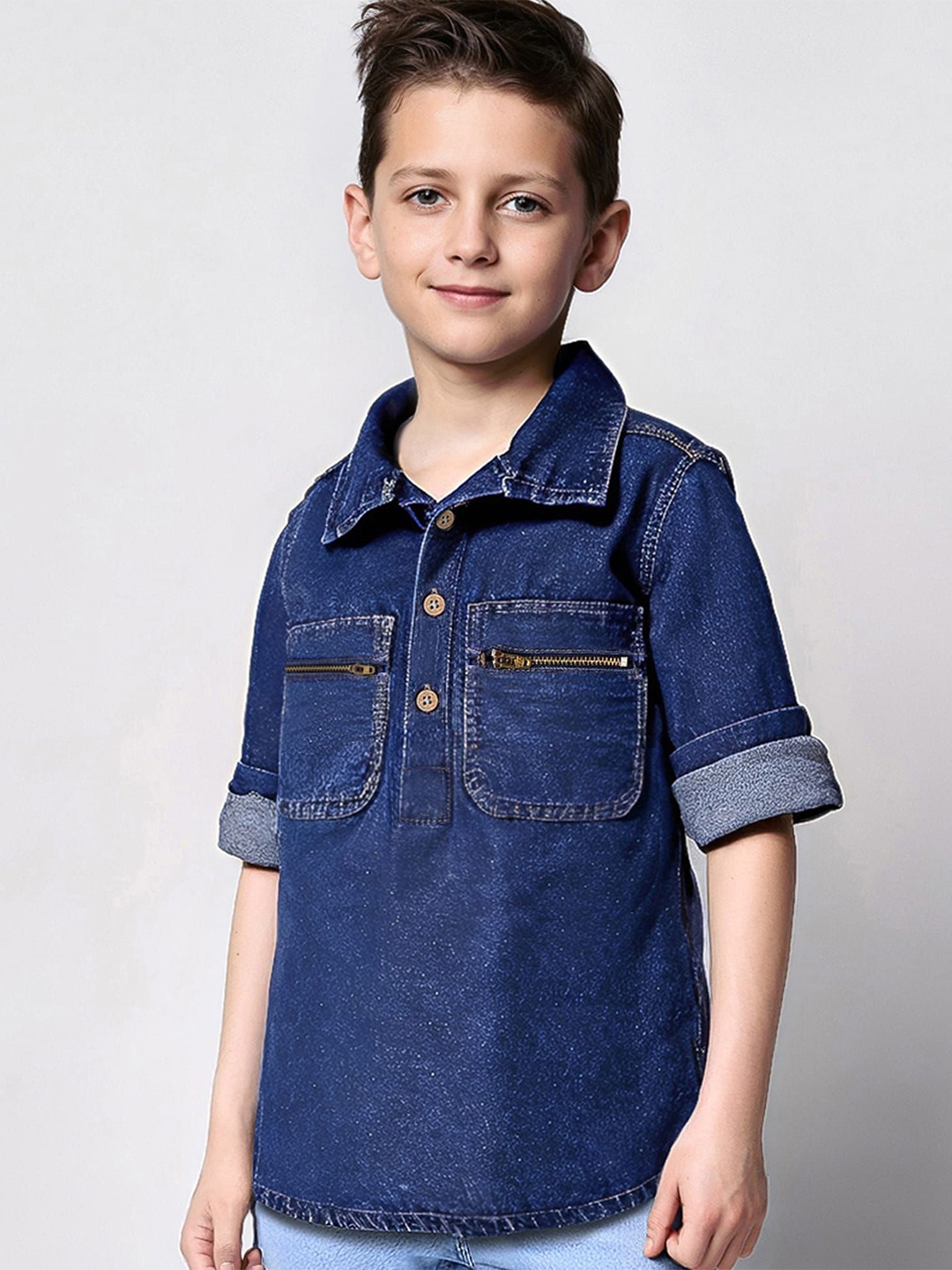 

ARIAS By LARA DUTTA Boys Opaque Casual Shirt, Navy blue