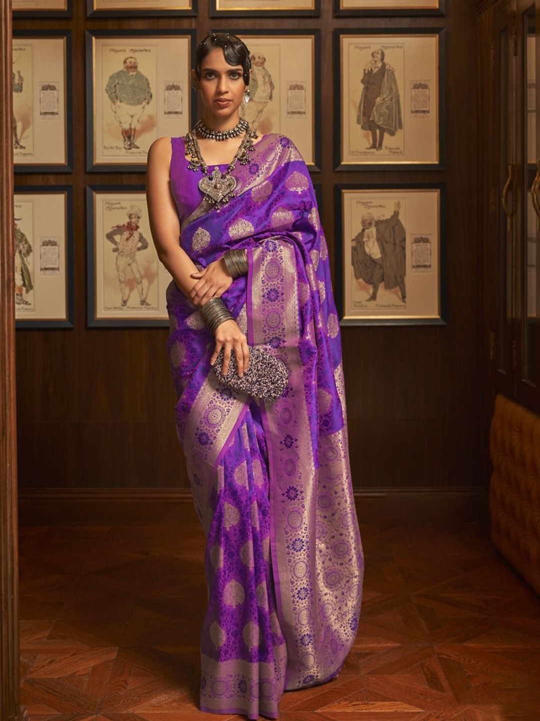 

Anouk Woven Design Banarasi Saree, Purple
