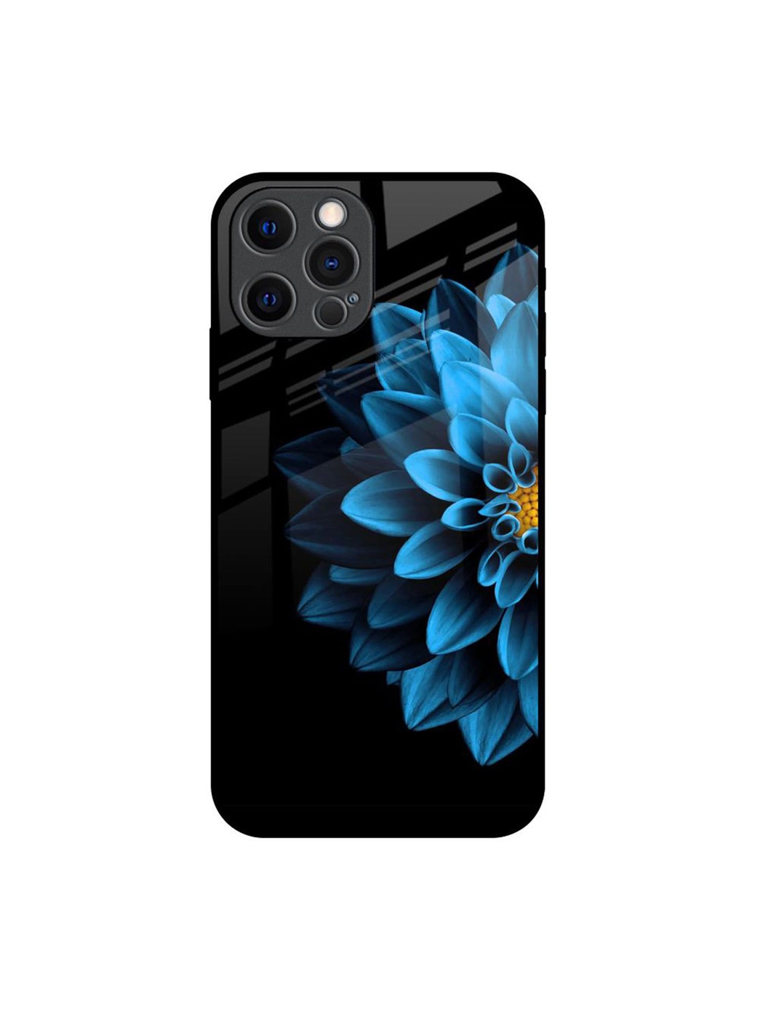 

QRIOH Floral Printed iPhone 12 Pro Back Case Mobile Accessories, Black