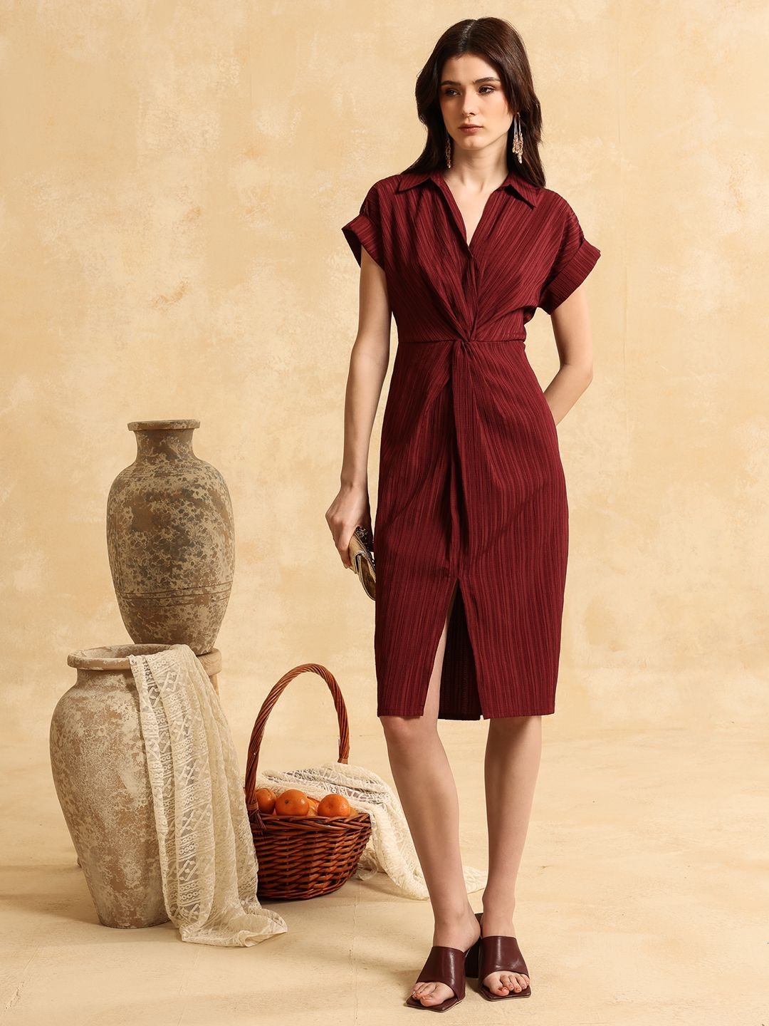 

Kazo Formal Midi Dress, Maroon