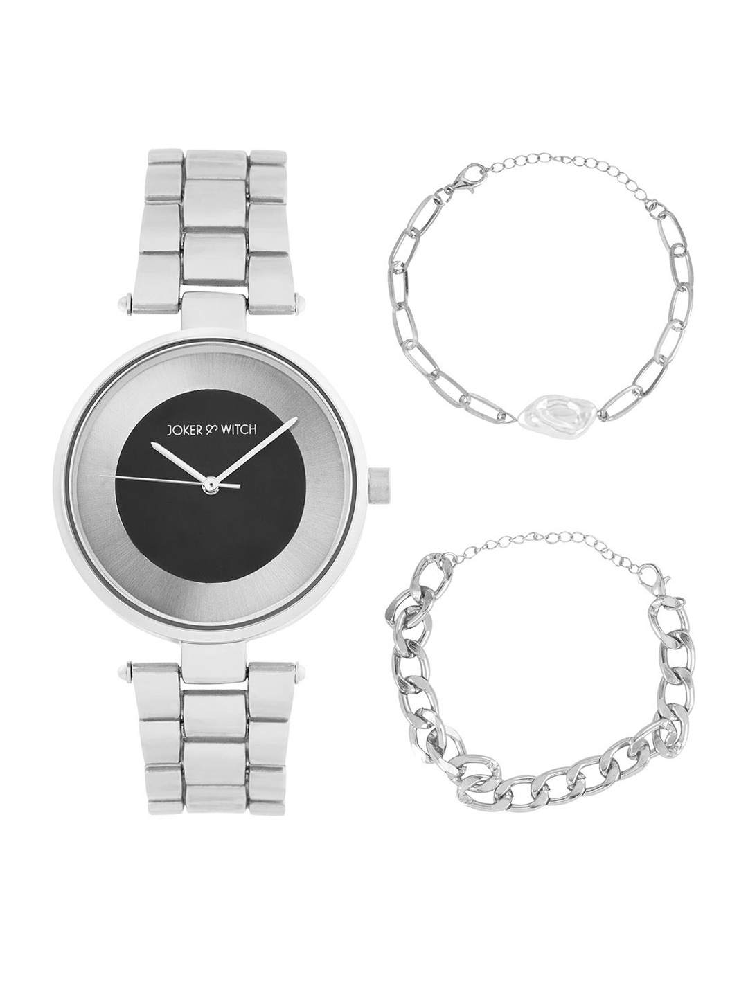 

JOKER & WITCH Women Stellar Twist Watch Bracelet Stack Gift Set, Silver