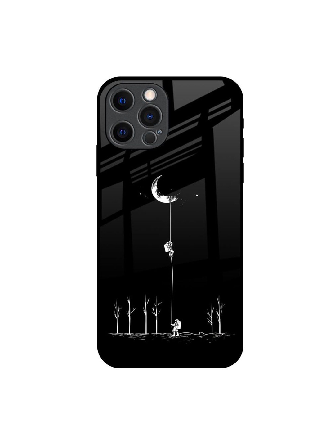 

QRIOH Quirky Printed iPhone 12 Pro Back Case Mobile Accessories, Black