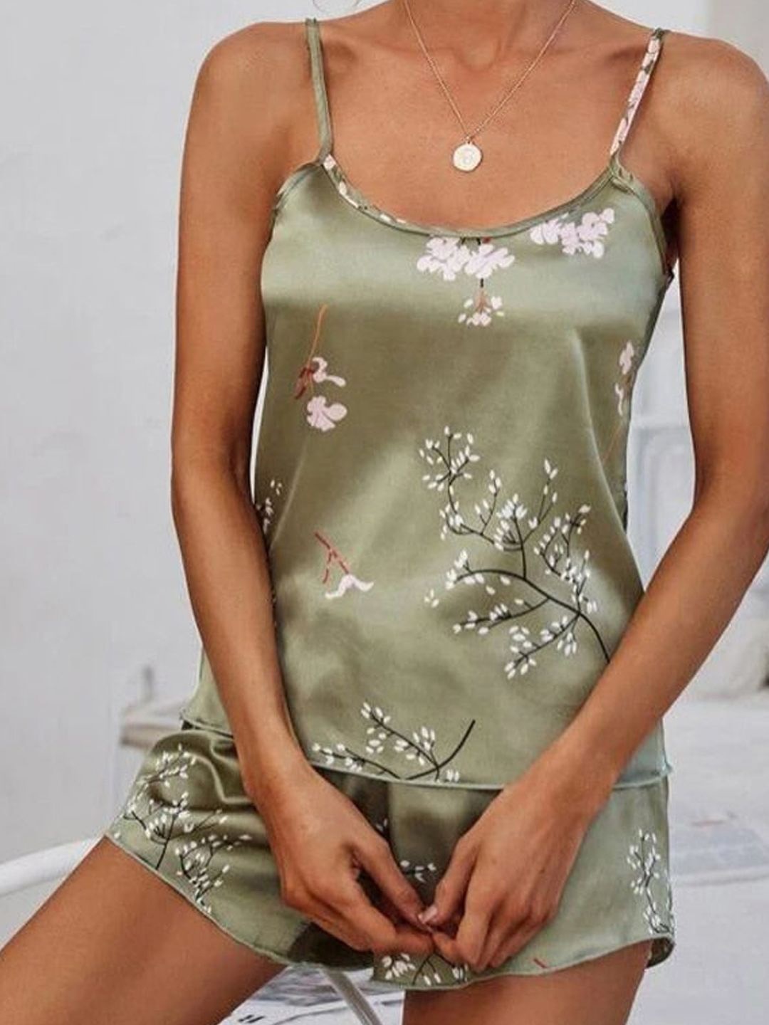 

Dreambe Women Printed Night suit, Green