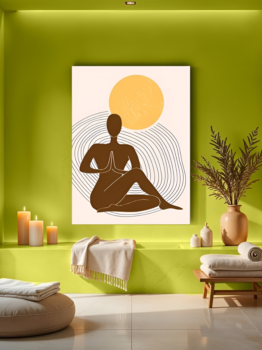 

Chalk My Theme Beige & Brown Wood Religious Wall Paintings