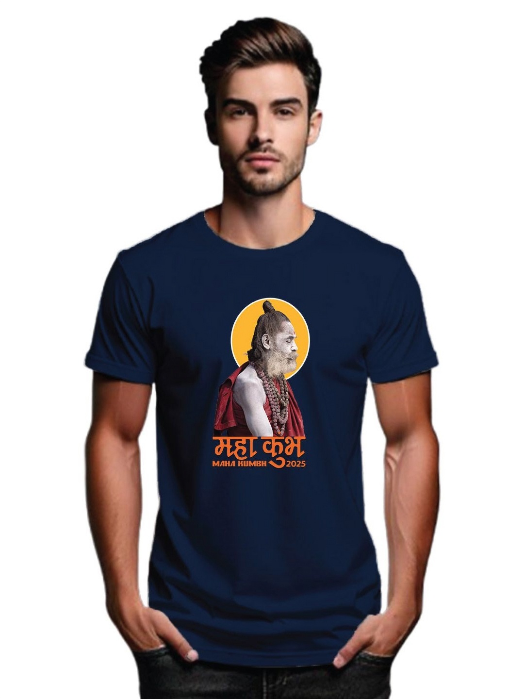 

Tantra Men Printed T-shirt, Navy blue