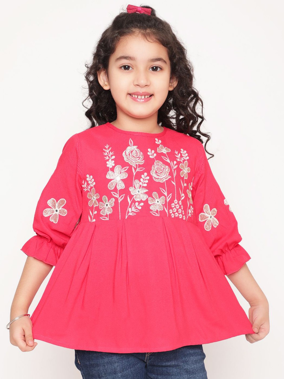 

Miss & Chief Embellished Embroidered Top, Red
