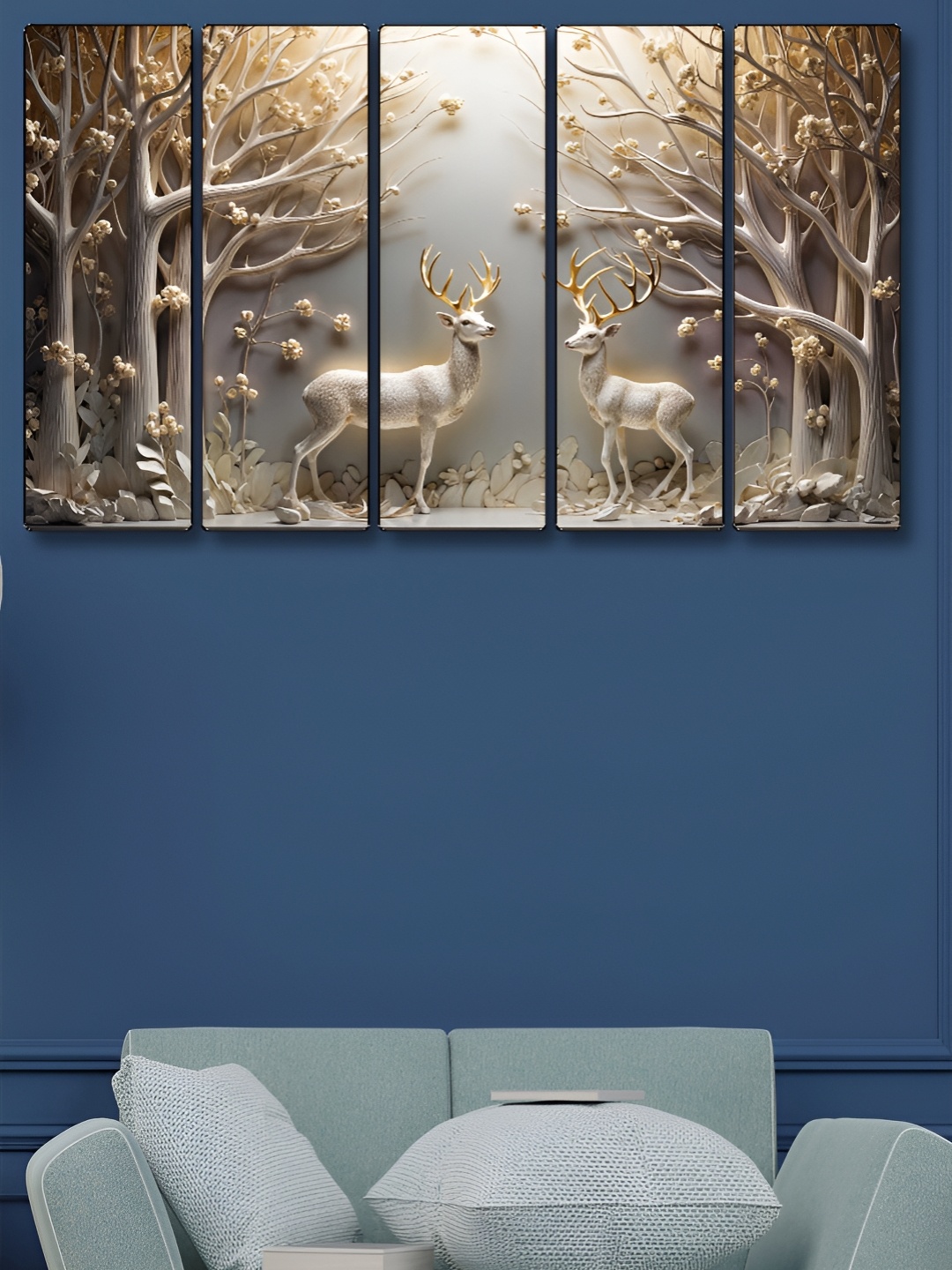 

Myntra Elegant Homes White & Brown 5 Piece Wood Birds and Animals Wall Paintings