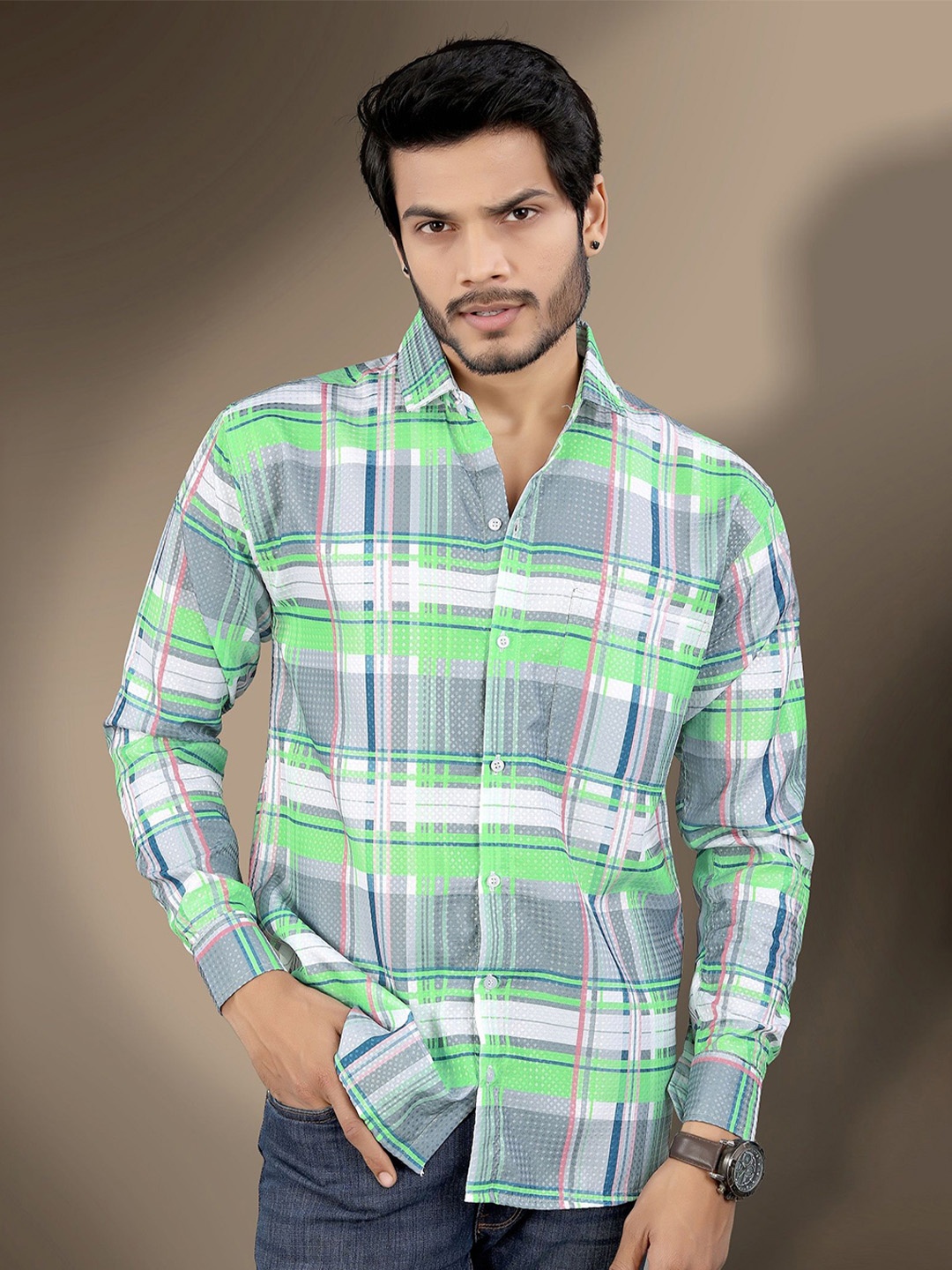 

MARMIC FAB Men Classic Opaque Checked Casual Shirt, Multi