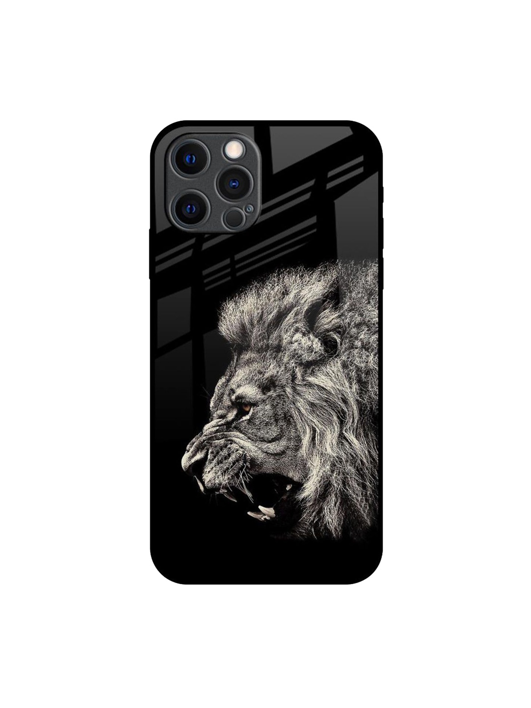 

QRIOH Quirky Printed iPhone 12 Pro Max Back Case Mobile Accessories, Black