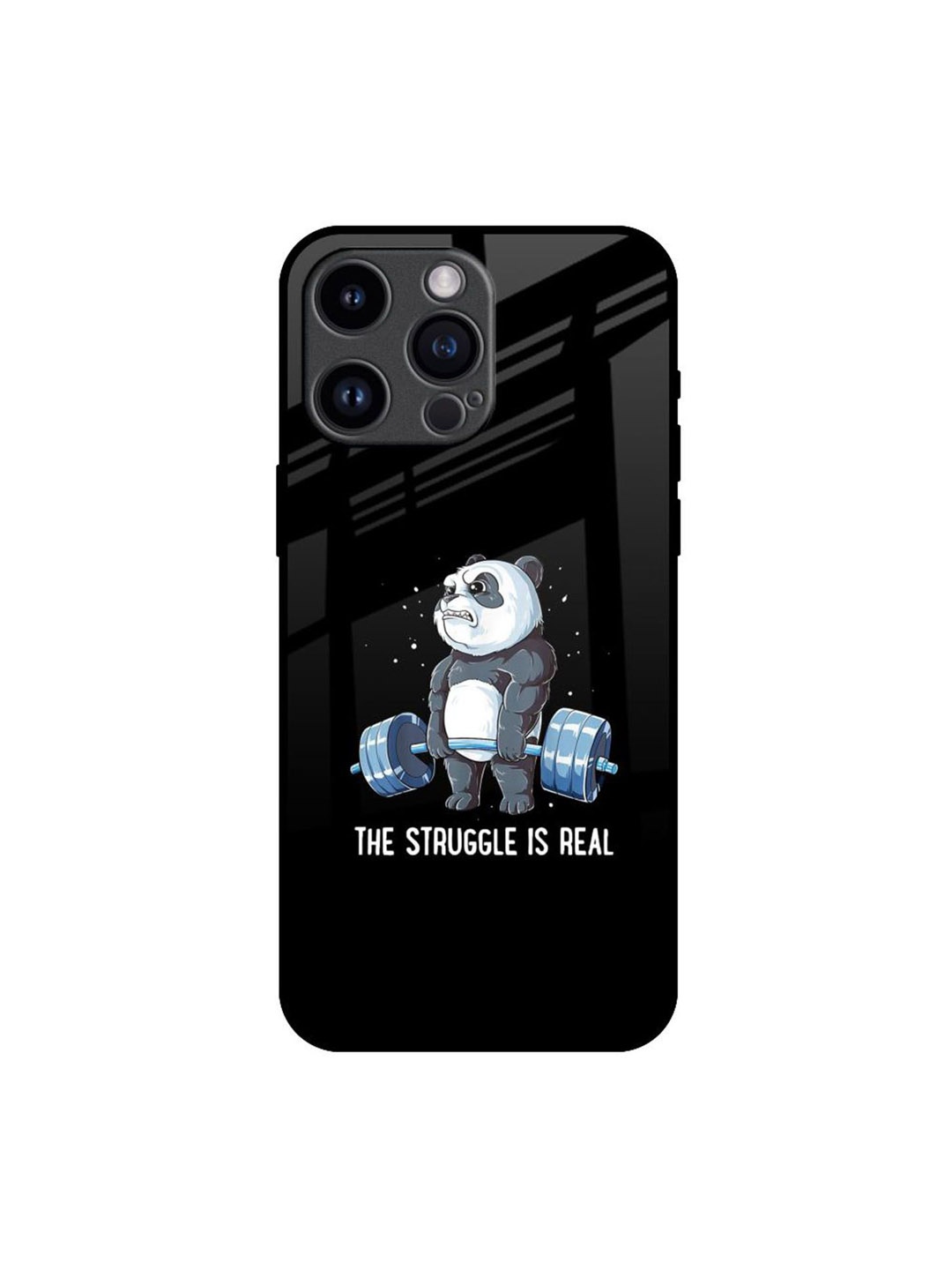 

QRIOH Real Struggle Real Printed iPhone 14 Pro Max Back Case, Black