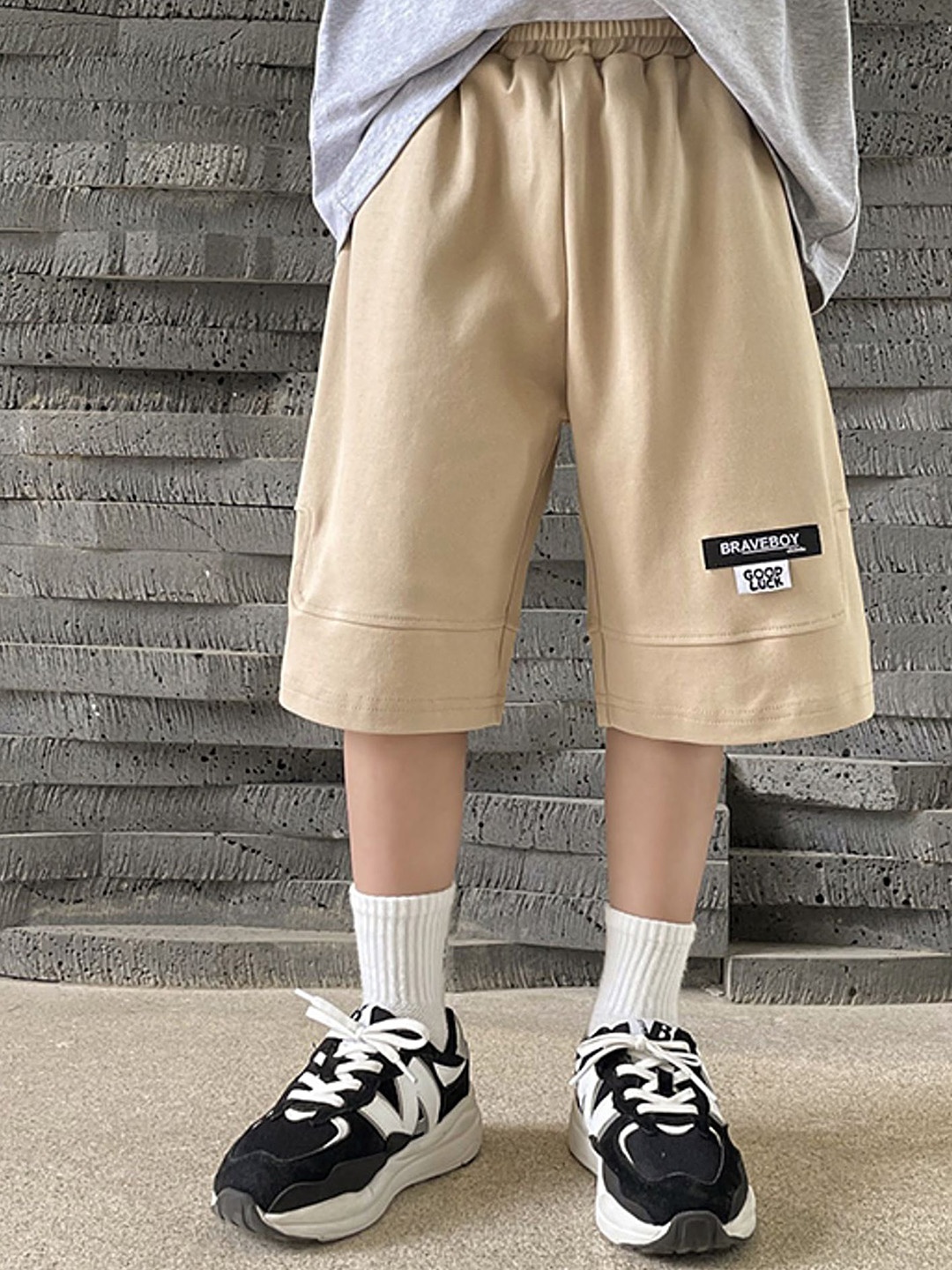 

LULU & SKY Boys High-Rise Shorts, Khaki