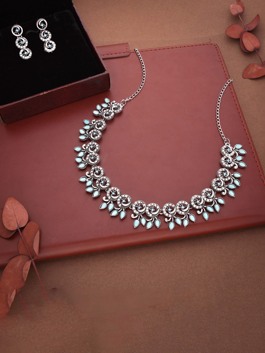 

Anouk Silver-Plated American Diamond-Studded Jewellery Set