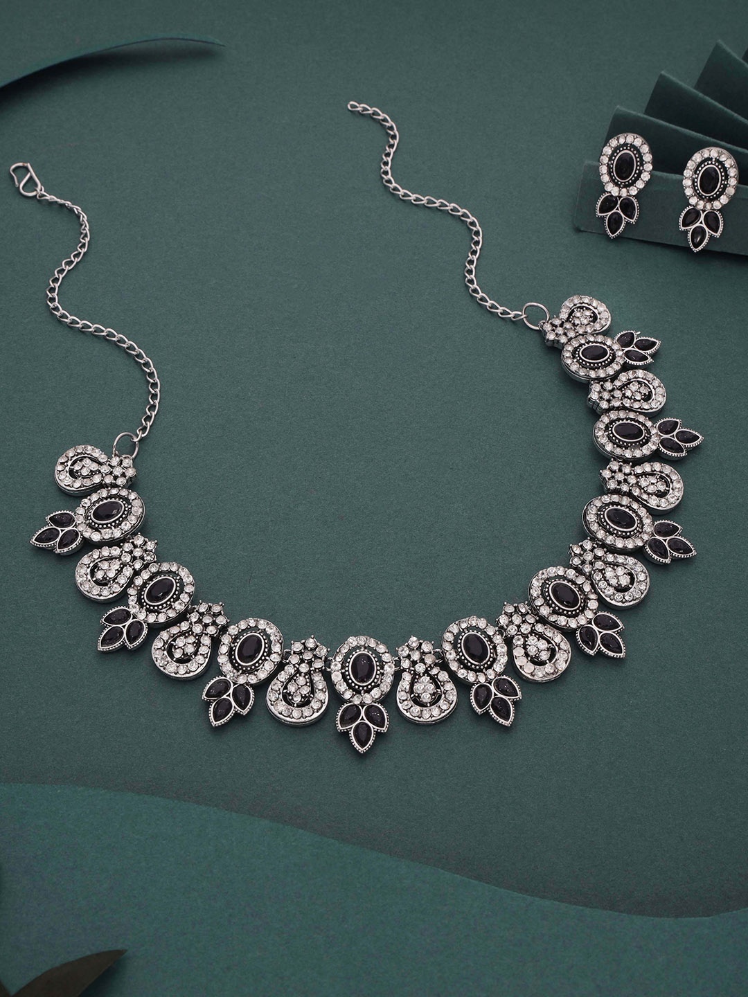 

Anouk Silver-Plated American Diamond-Studded Jewellery Set