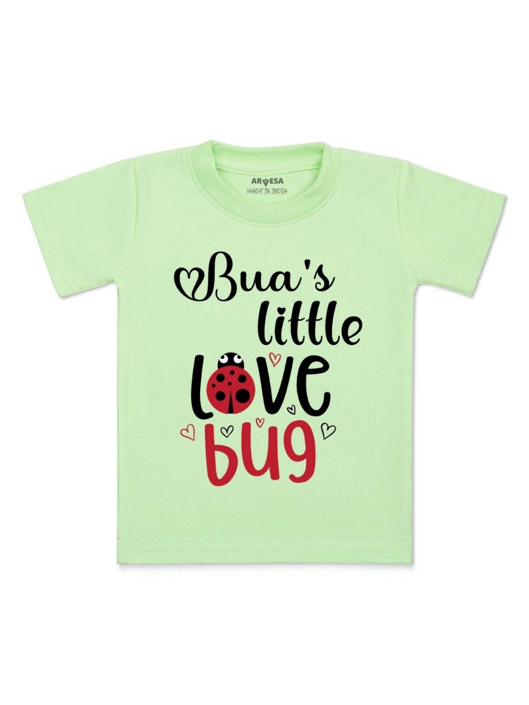 

Arvesa Kids Bua Little Love Bug Printed Tshirt, Green