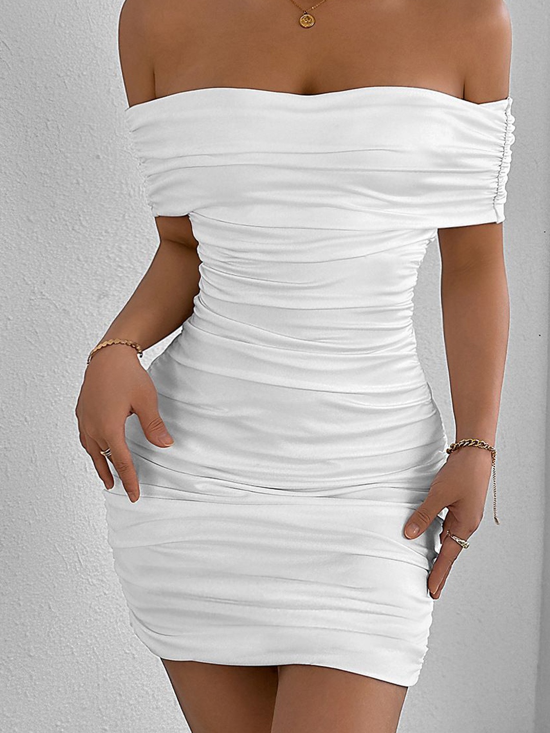 

StyleCast Off-Shoulder Bodycon Mini Dress, White