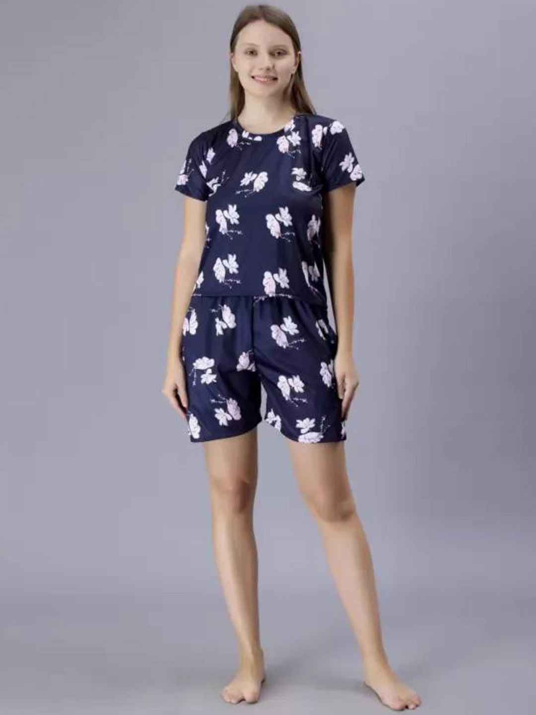

Dreambe Women Printed Night suit, Blue