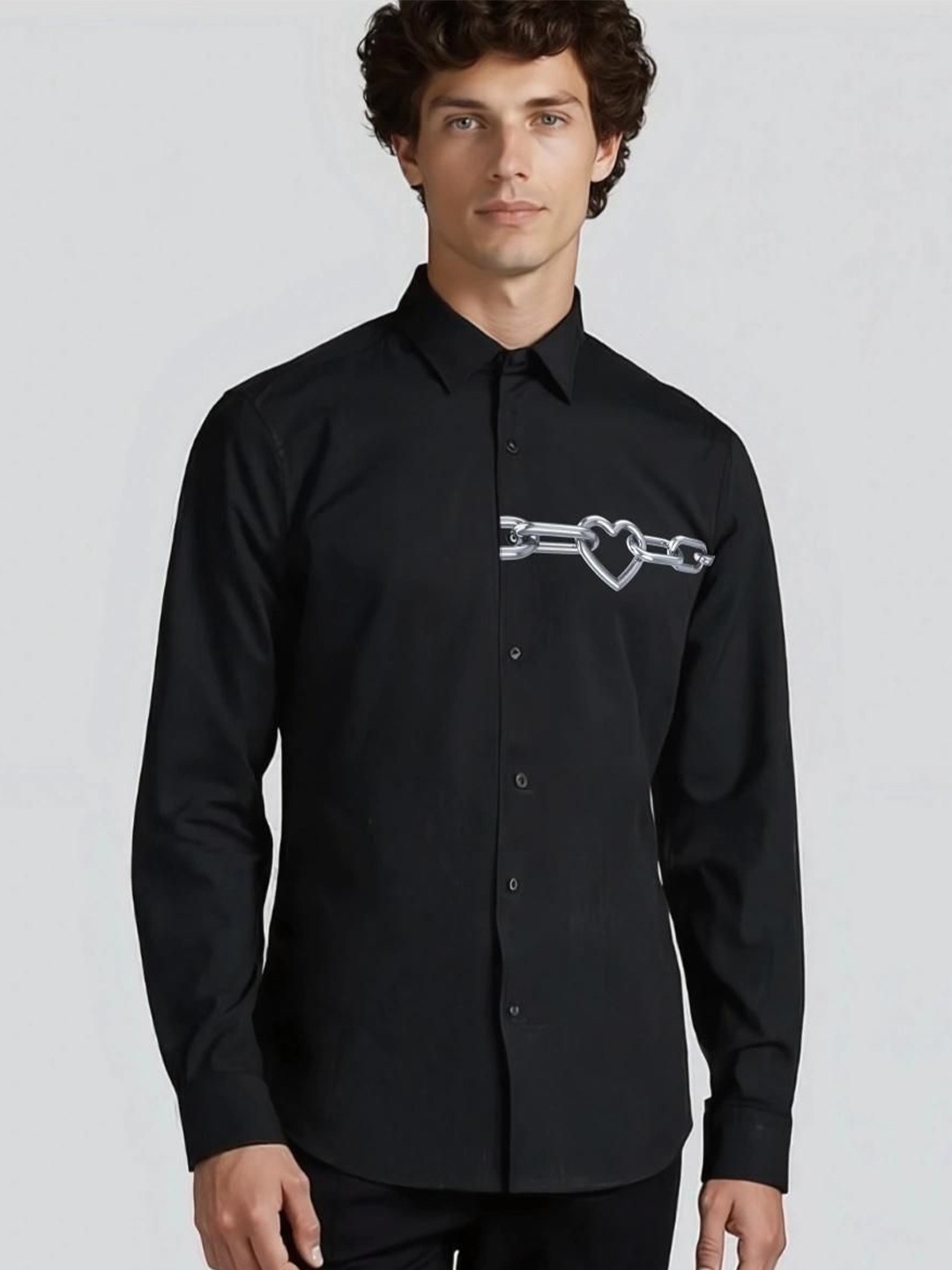 

HE SPOKE Men Smart Tailored Fit Opaque Casual Shirt, Black